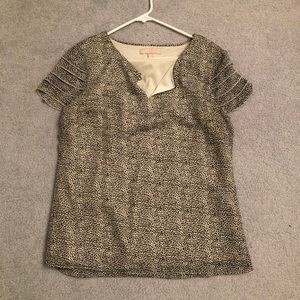 Banana republic white/black short sleeve blouse